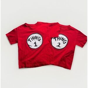 Universal Studios Dr. Seuss Thing 1 & 2 T-Shirt Kids Size Small Short Sleeve Tee